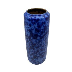 Vintage SCHEURICH KERAMIK Blue Mottled Vase 532-28 West German Pottery MCM